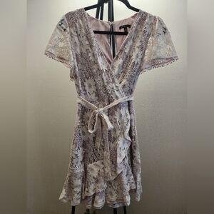 White/Lavender Formal Dress